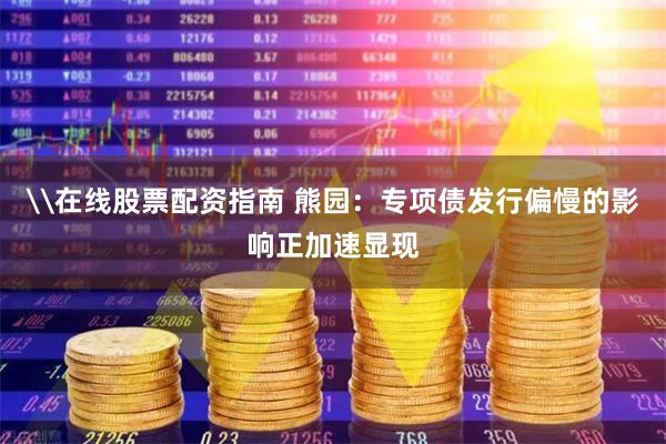 \在线股票配资指南 熊园：专项债发行偏慢的影响正加速显现