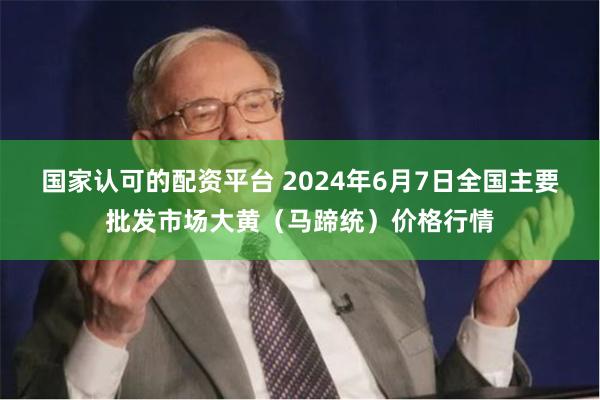 国家认可的配资平台 2024年6月7日全国主要批发市场大黄（马蹄统）价格行情